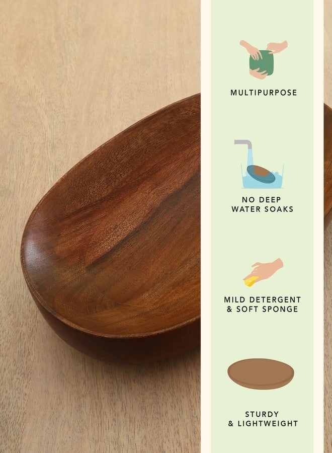 EllementryBrawny Oval Platter| Elegant Serving Platter with Wooden Board for Home & Dining | Stylish Serveware for Snacks, Appetizers, Fruits, and Desserts - Image 5